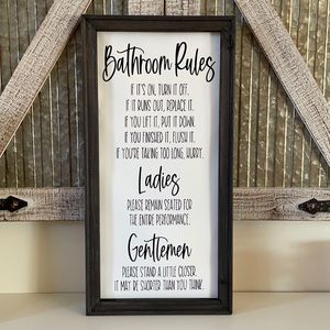 Bathroom Rules Wall Decor